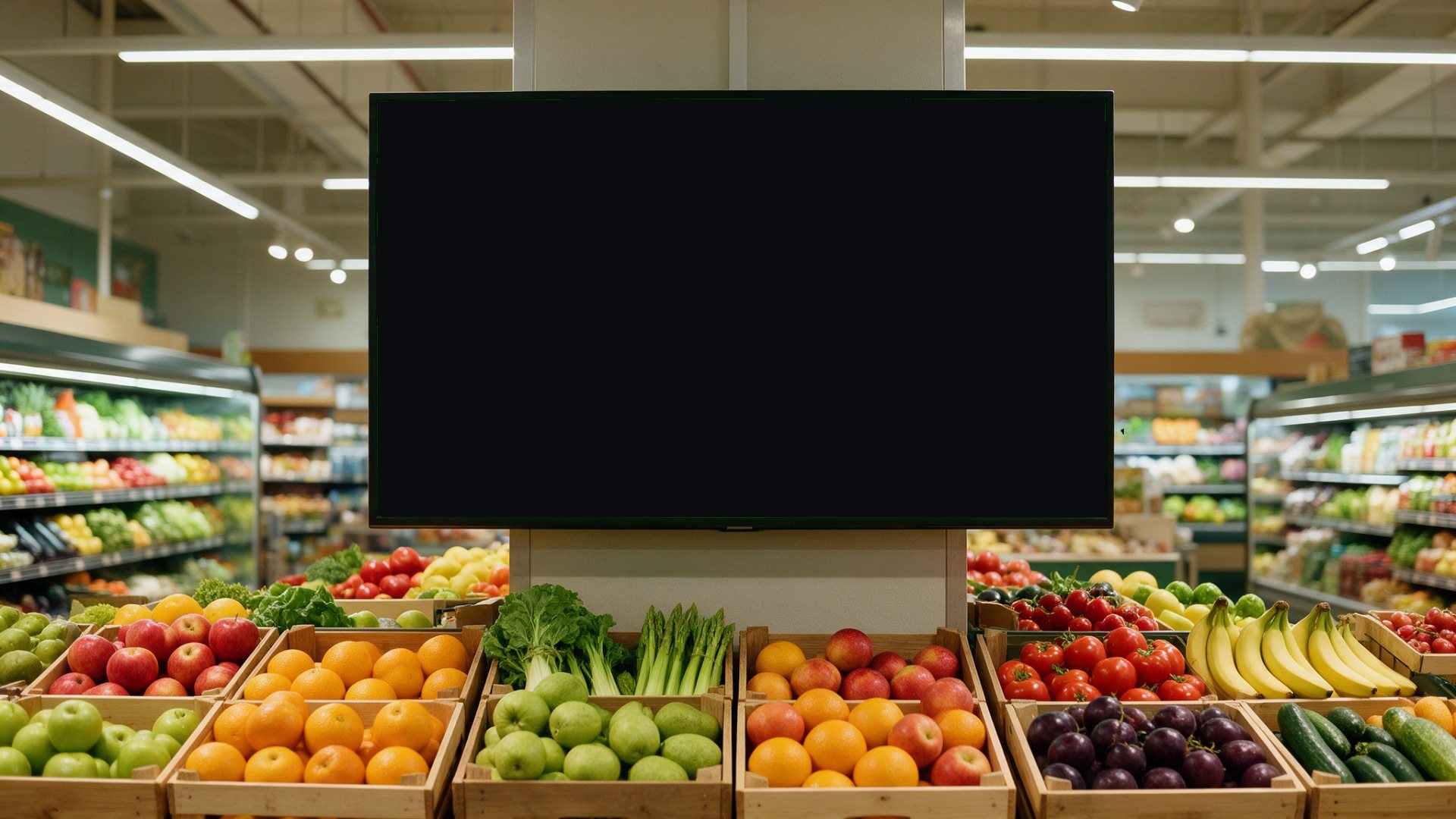 Οθόνη RM Signage σε χώρο: Σούπερ μάρκετ